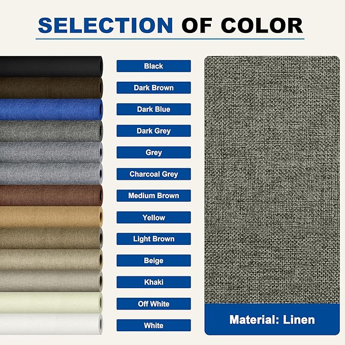 KING MOUNTAIN Linen Repair Patches, Self-Adhesive Fabric Patches, 4 X 63 inch Extra Size, Multi Color, Can be Used for Sofa Repair and Linen Clothes Repair (Dark Grey 1.0)