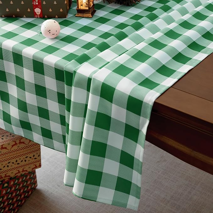 Waterproof Checkered Tablecloth Fabric - Rectangle 58x84 Inch Classic Gingham Buffalo Plaid Table Cloth for Indoor/Outdoor Use - Washable Table Cover for Kitchen, BBQs, and Parties