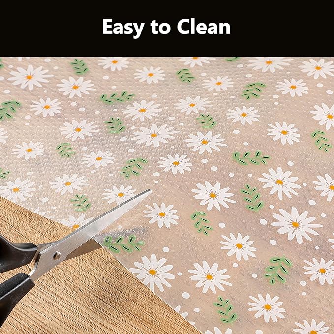 INNOLITES Shelf Liner – Cabinet & Drawer Liner Non-Adhesive – Waterproof Oil-Proof – Durable EVA with Floral for Kitchen Cabinets Refrigerator – BPA-Free, Easy to Cut 23.6" x 118"