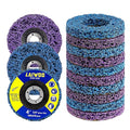 10 Pack Strip Disc Wheel for Angle Grinders Stripping Wheel, Paint Stripping Disc, Poly Abrasive Wheel for Metal Rust Welds, Oxidation, Paint Remover (4'' x 5/8''-Purple+Blue)
