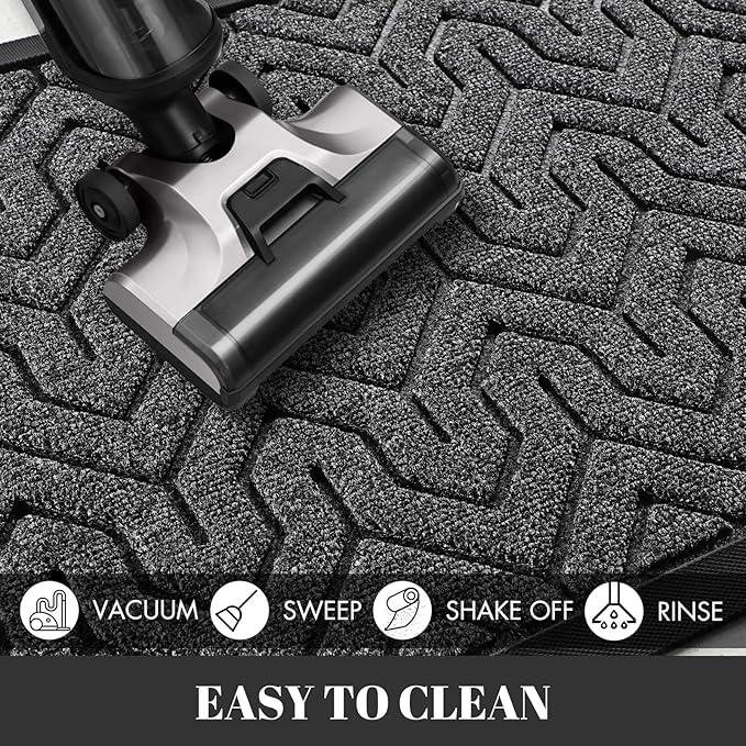 Yimobra 72x24 Indoor Outdoor Runner Rug, Heavy-Duty Waterproof Entrance Mat for High Traffic Areas, Commercial Grade Welcome Door Mat, Easy Clean, Mix Grey