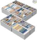 SIMPLE HOUSEWARE Closet Underwear Organizer Drawer Divider Assorted 7 Pieces, Gray