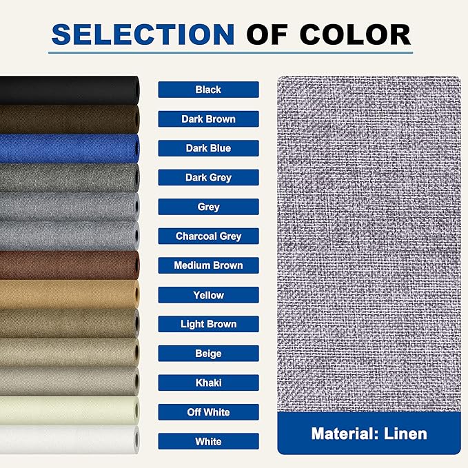 KING MOUNTAIN Linen Repair Patches, Self-Adhesive Linen Fabric Patches, 4 X 63 inch Extra Size, Multi Color, Can be Used for Linen Sofa Repair and Linen Clothes Repair (Light Grey)