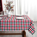 Waterproof Checkered Tablecloth Fabric - Rectangle 58x84 Inch Christmas Plaid Table Cloth for Indoor/Outdoor Use - Xmas Table Cover for Kitchen, BBQs, and Parties