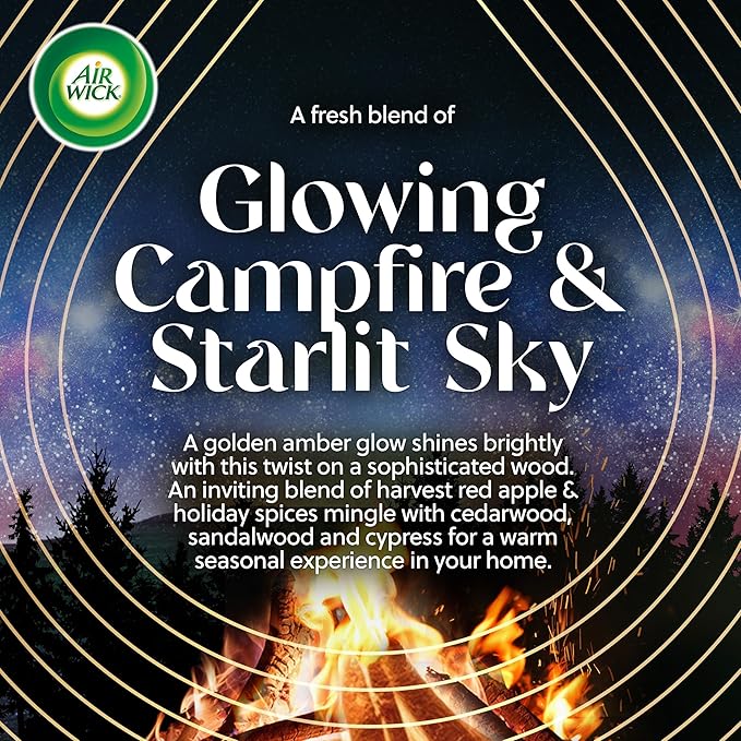 Air Wick Plug In Vibrant Scented Oils Refills, Campfire & Starlit Sky, 5 ct (Pack of 5)