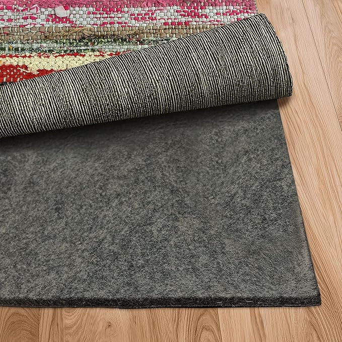 Nevlers Felt Rug Pad 9x12 | 1/4" Rug Runner Liner | Anti Skid Rug Gripper for Hardwood Floors Tile Slate & Stone | Felt TPO Under Rug Non Slip Pad | Sustainable Rug Pad Non Slip Grippers