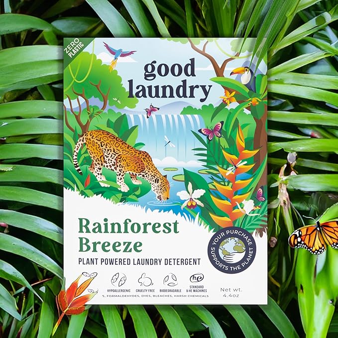 Good Laundry Rainforest Breeze Detergent Sheets, & Dryer Sheet Bundle - No Plastic Jugs, Eco-Friendly, Zero Harsh Chemicals, Hypoallergenic - Based in the USA