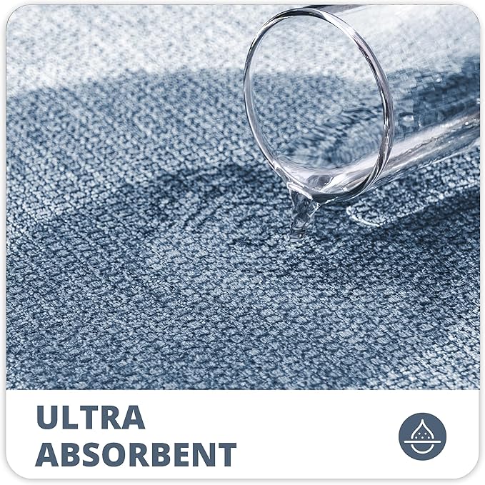 Toilet Rugs U Shaped Bathroom Rug,Machine Washable Non Slip Quick Dry Super Absorbent Ultra Thin Toilet Mats for Bathroom Toilet.Blue,1'8"x2'(20x24inch)