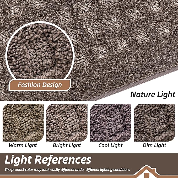 BEQHAUSE Waffle Door Mats Indoor 24"x36", Dog Mat for Muddy Paws Absorbent and Dirt Resist Floor Mats Non-Slip Washable Rugs for Entryway, Welcome Mat for Front Back Door, Muddy Wet Shoes, Brown