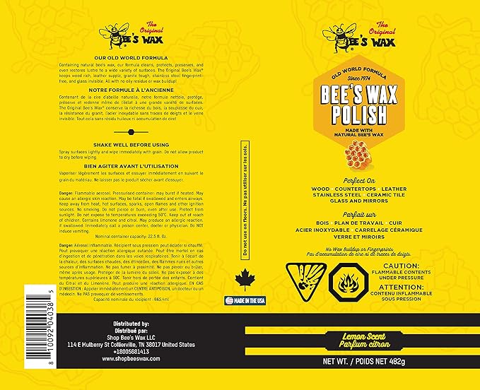 The Original Bee's Wax Old World Formula Furniture Polish - 3 Pack