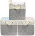 SIMPLE HOUSEWARE Fabric Storage Cubes, 13" x 13" Storage Bin, 3 Pack, Gray