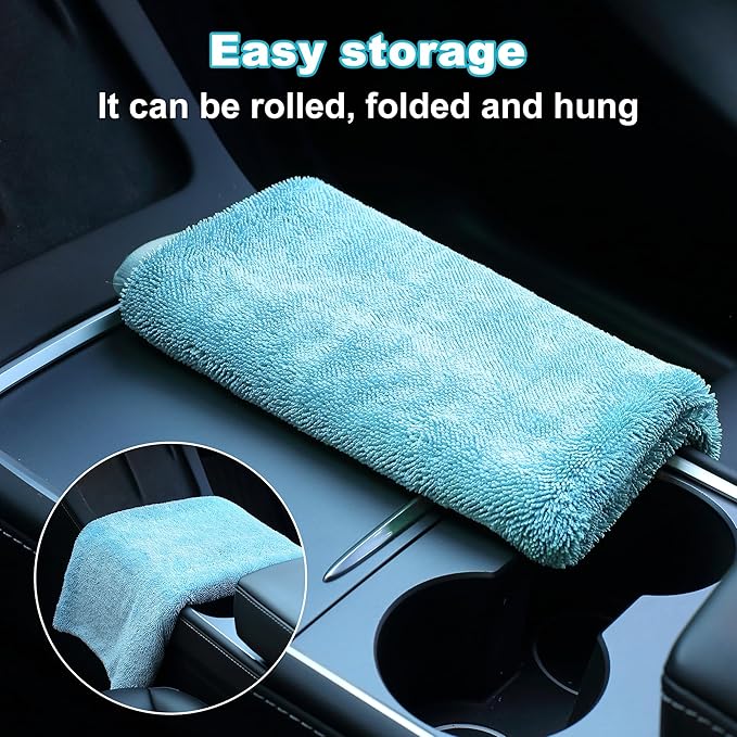 JOYMOOP Microfiber Towels for Cars, 2 Pack 63" x 29.5" Car Drying Towel, Blue Reusable Car Towel, Quick Drying Car Microfiber Cleaning Cloth for RVs, SUVs, Trucks