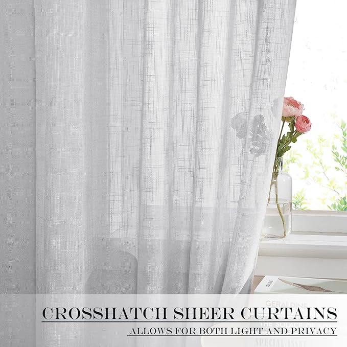 NICETOWN Light Grey Sidelight Curtain, Light Filtering Side Front Door Curtains for Small Window, French Door Curtain for Window Cover, 26W X 50L with Tieback, 1 Panel