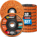 4.5 Inch Paint Stripping Disc - Rust Remover Wheel, Abrasive Discs Rust, Oxidation, Paint Remover Stripper Discs - Coarse Strip Discs 4 1/2 for Angle Grinder GRAFF 10 Packs (7/8" Arbor)