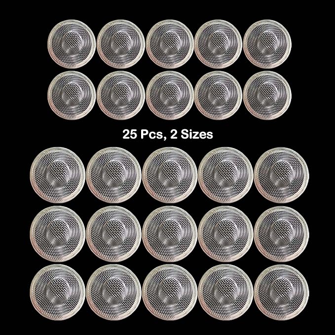 25PCS Bathroom Mesh Sink Drain Strainer, 2.75" & 2.125'' Stainless Steel Slop Basket Filter Trap, Mesh Tub Strainer Bathtub Drain Filter Screen for Bathroom Bathtub Laundry Lavatory Balcony RV Utility