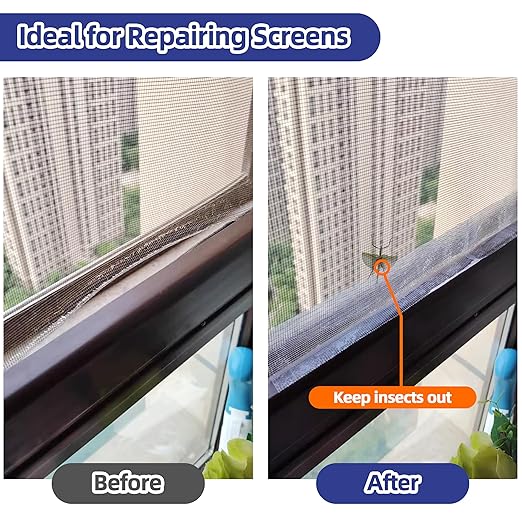 KING MOUNTAIN Black Window Screen Repair Tape,3inX10FT Heavy Duty Screen Repair Kit for Window Screen and Screen Door,Strong Adhesive & Waterproof Window Screen Patch