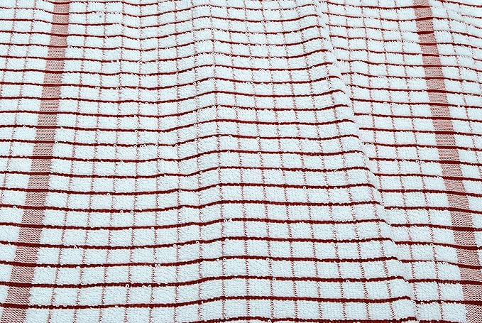 AMOUR INFINI Kitchen Towels Set of 4 - Highly Absorbent, Super Soft Terry Cotton 20x28 Inch Dish Towels with Hanging Loop - Hand & Tea Towels for Cleaning & Drying Dishes (Rust)