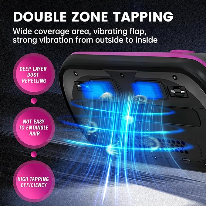 PATO Mattress Vacuum Cleaner, Wireless Handheld Bed Vacuum Cleaner With UV-C Light, HEPA Filter and Ultrasonic Vibration, 12KPa, Suitable for Beds, Sofas, Car Seats, Carpets (Purple;)