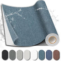 Fabric Repair Patch, 17X158 Inch Fabric Large Repair Tape, Self-Adhesive Patches for Furniture, Sofa, Car Interior, Shoes, Hand Bag, Clothing (Blue Grey, 17X158 Inch)