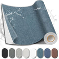 Fabric Repair Patch, 17X79 Inch Fabric Large Repair Tape, Self-Adhesive Patches for Furniture, Sofa, Car Interior, Shoes, Hand Bag, Clothing (Blue Grey, 17X79 Inch)
