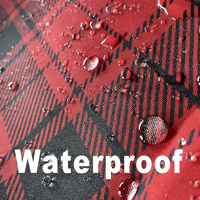 Gingham Xmas Tablecloth Fabric - Oblong 58x120 Water Resistant Christmas Plaid Table Cloth for Indoor/Outdoor Use - Red Tabletop Cover Perfect for Birthday, Picnics, Gardens