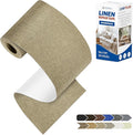 KING MOUNTAIN Linen Repair Patches, Self-Adhesive Fabric Patches, 4 X 63 inch Extra Size, Multi Color, Can be Used for Sofa Repair and Linen Clothes Repair (Flaxen)