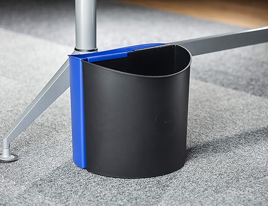 Safco Deskside Small Trash Can Recycling Bin Combo, 3 Gallon, For Kitchen, Office, Indoor Use, Black/Blue