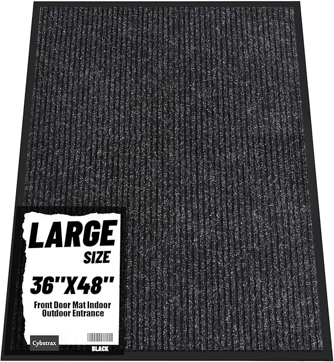 Front Door Mat Indoor Outdoor Entrance, 36" x 48" Dirt Resistant and Absorbent Door Mat, TPR Backing Non-Slip Doormats, Easy to Clean, Low Profile Welcome Floor Mat for Outside Entry