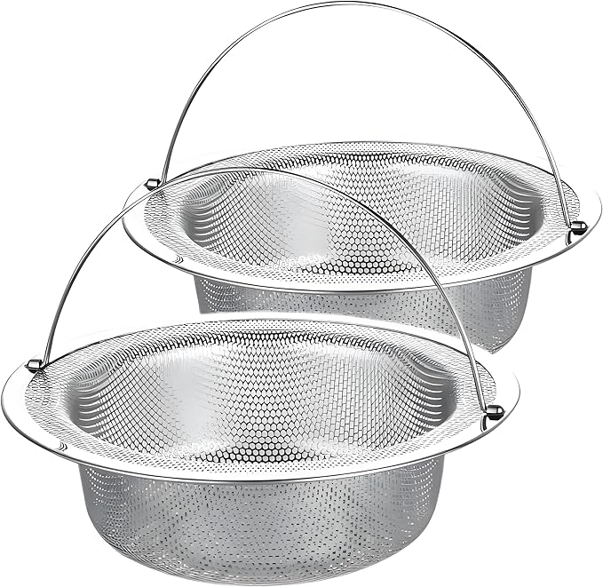 4 Pack Stainless Steel Sink Strainer Basket, Fine Mesh Drain Protector for Kitchen, Anti-Clog Rustproof Design, Dishwasher Safe Heavy Duty