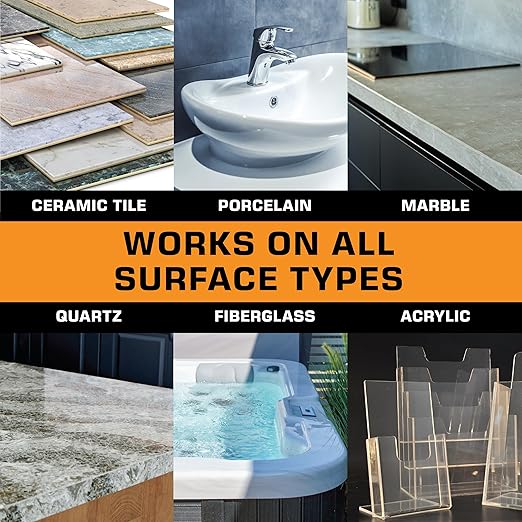 Porcelain Repair Kit - Tile and Stone Repair, Marble Repair, Tub and Tile Refinishing, Crack and Chip Filler for Ceramic Floors, Shower Tiles, Bathtubs, and Granite Surfaces