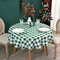 Waterproof Plaid Tablecloth Fabric - Round 58 Inch Classic Gingham Checker Table Cloth for Indoor/Outdoor Use - Buffalo Table Cover for Picnics, BBQs, and Parties