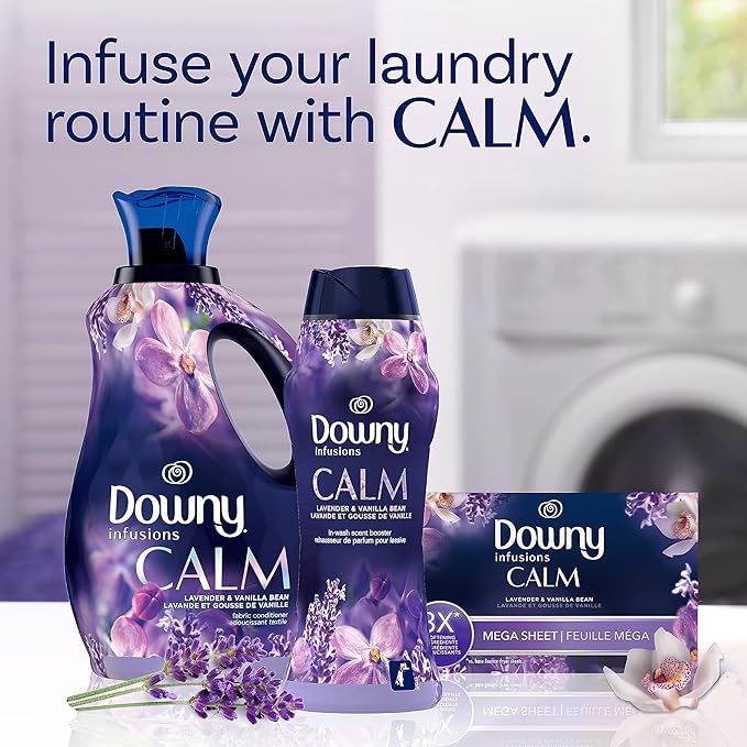 Downy Infusions In-Wash Laundry Scent Booster Beads, CALM, Soothing Lavender and Vanilla Bean, 13.4 oz