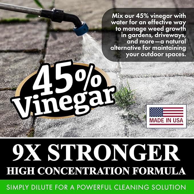 Nature's Freedom 45% Concentrated Vinegar, 1 Gallon - Dilutes to 9 Gallons - 9x Strength Multi-Purpose Solution