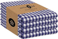 Native Fab Gingham Dish Towels 16x26 inches Set of 4 - Absorbent Washable Dishcloths, Dish Towels for Quick Drying Dishes, Kitchen Hand Towels with Hanging Loop, Blue White