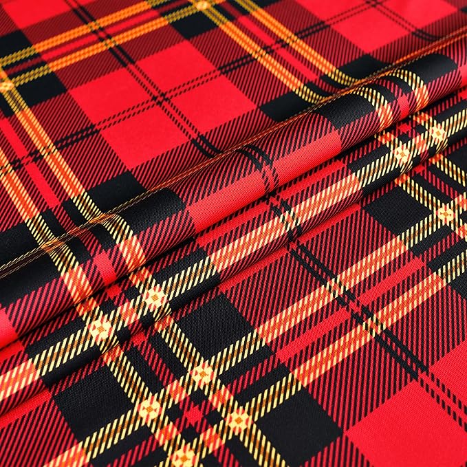 Red GinghamTartan Christmas Plaid Tablecloth - Rectangular 58x102 Inch Water Resistant Table Cloth for Indoor/Outdoor Use - Holiday Table Cover for Kitchen, Picnics, and Parties