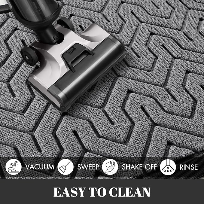 Yimobra Extra Large Door Mat Outside Entrance 60x32, Waterproof Heavy Duty Outdoor Mats for Front Door, Non Slip Rubber Entry Mat for Garage Patio, Easy Clean, Grey