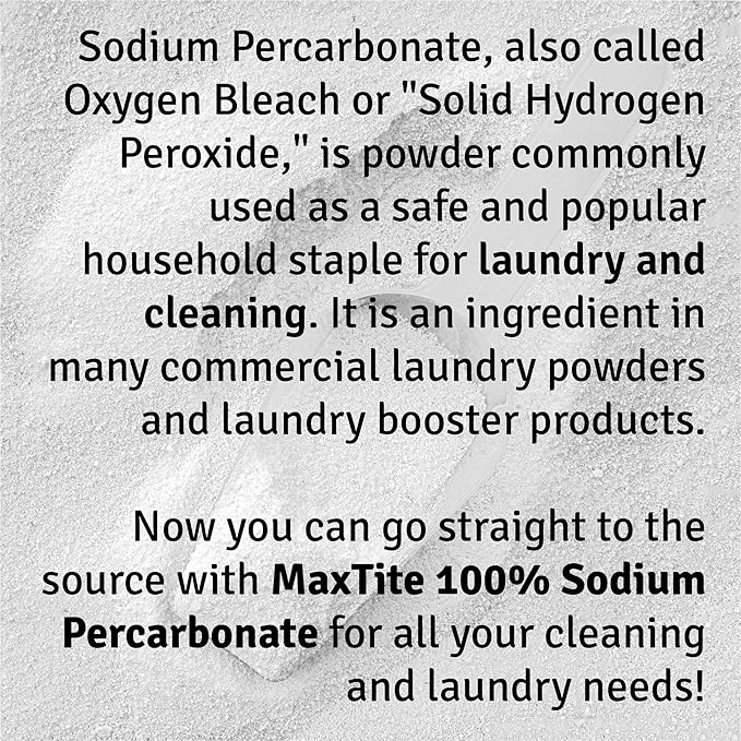MAXTITE Sodium Percarbonate (40 lbs total, 10 lbs pails 4 Pack) 100% Pure Solid Hydrogen Peroxide/Oxygenated Bleach - Multi-Use Cleaner for Home & Laundry- HDPE w/Resealable Child Resistant Cap