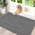 FONEYI Indoor Door Mat 20" x 32", Dirt Trapper Door Mats Non-Slip Entryway Rugs Washable, Absorbent Resist Dirt Welcome Mat, Low Profile Inside Floor Mats for Front Back Door and Entryway, Grey