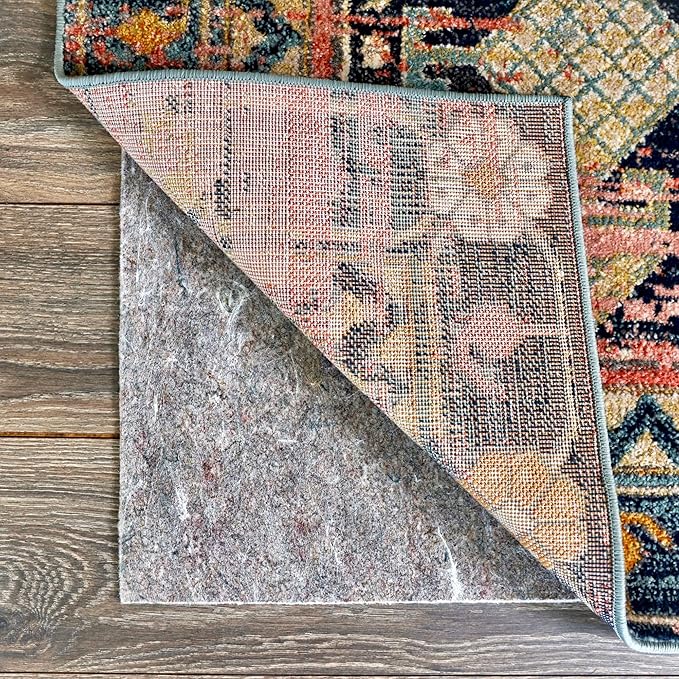 RUGPADUSA - Dual Surface - 5' Square - 1/8" Thick - Felt + Rubber - Non-Slip Backing Rug Pad - Adds Low-Profile Comfort and Protection