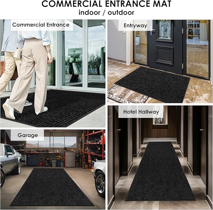 4′ x 64′ Front Door Mat Indoor Outdoor Entrance, Commercial Floor Mat Heavy Duty Dirt Trapper Entryway Doormat, Custom Size Non Slip Rubber Backing Welcome mat, Door Mat for High Traffic Area