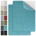 J.CARP 2Pcs Linen Repair Patches, Large Self-Adhesive Fabric Patch for Sofas, Couch, Furniture, Car Seats (8 * 11 inches-2PCS Blue)