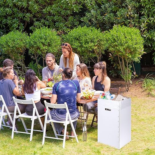 Tioncy 5 Pcs Cardboard Trash Cans Disposable and Reusable Corrugated Cardboard Trash Cans Recycling Bins Bulk with 10 Garbage Bags White Garbage Boxes for Parties Events (13 Gallon)