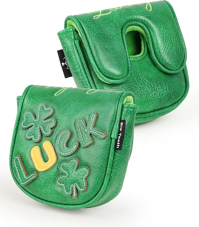 Golf Headcovers Golf Club Head Covers Four Leaf Clover Good Luck Charm - Clover Style Premium Leather Driver Fairway(FW) Wood Hybrid(UT) with Number Tags