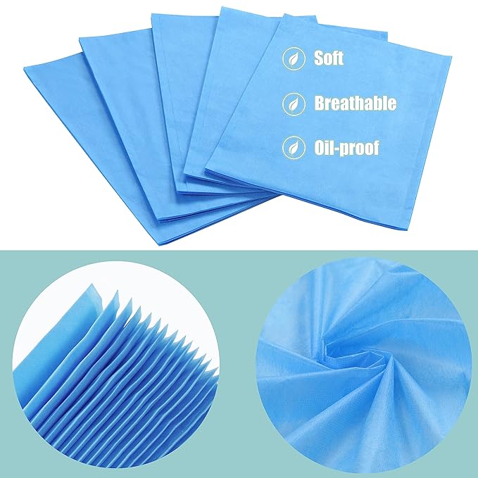 Disposable Bed Sheets for Massage Table 200 Pcs 31" x 71" Waterproof Massage Table Sheets Soft Non Woven Fabric SPA Massage Table Bed Cover Breathable for Beauty Tattoos Waxing Travel (Blue)
