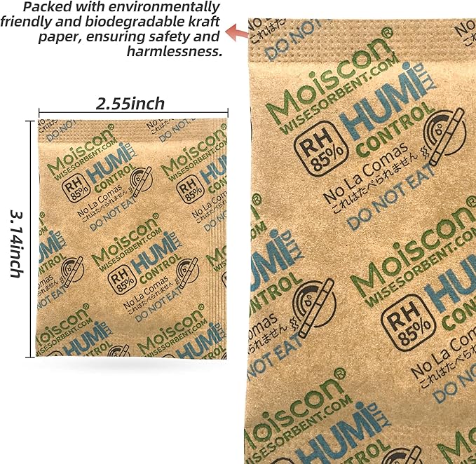 30 Pack 85% RH Size 8 Two-Way Humidity Control Packs for Wooden Musical Instruments, 8 Gram Moisture Control Packets for Bagpipe Reeds, Saxophone Reeds Individually Wrapped