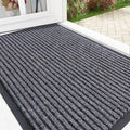 OLANLY Front Door Mat Indoor Outdoor Entrance, Waterproof Heavy Duty Doormat, Fade Resistant, Low Profile, Easy Clean Patio Porch Welcome Floor Mats for Entry, 35x23, Grey