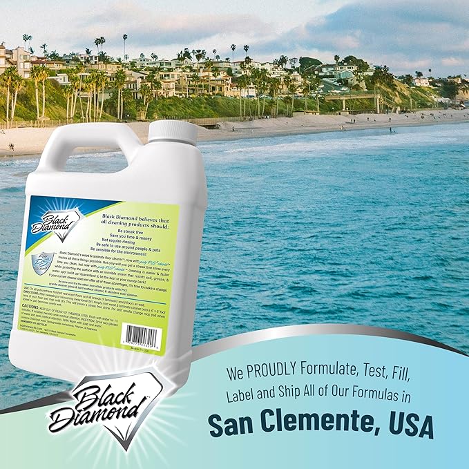 Black Diamond Stoneworks Wood & Laminate Floor Cleaner- Ready to Use Non-Toxic No-Rinse Formula - Safe for Vinyl, Wood, and Engineered Floors (128 Fl Oz)