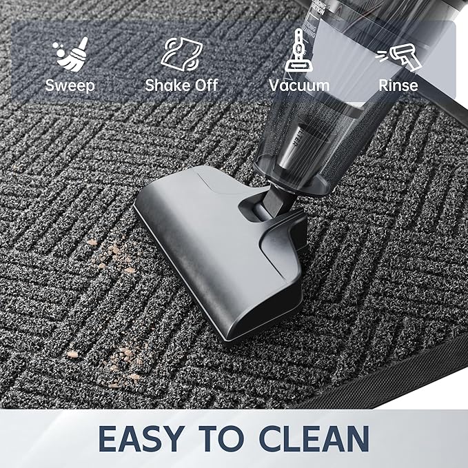 Front Door Mat, 5' x 3' Heavy Duty Indoor Outdoor Doormat, Non-Slip Backing Welcome Mats for Entryway, Low Profile, Commercial Door Mats