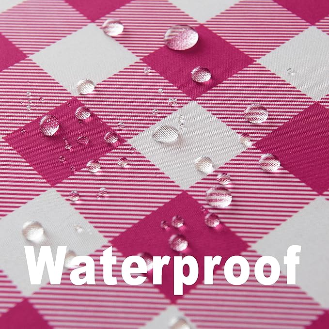 Waterproof Plaid Tablecloth Fabric - Round 108 Inch Classic Gingham Checker Table Cloth for Indoor/Outdoor Use - Buffalo Table Cover for Picnics, BBQs, and Parties