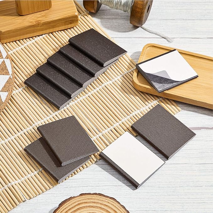 Zonon 16 Pieces Door Corner Seal Weatherstripping Exterior Door Frame Seal Draft Stopper Adhesive Corner Pads for Weather Stripping and Draft Protection (Brown)
